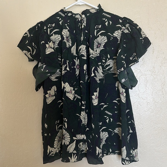 TROVATA birds of paradis carla highneck blouse in Night Palm - Picture 3 of 5